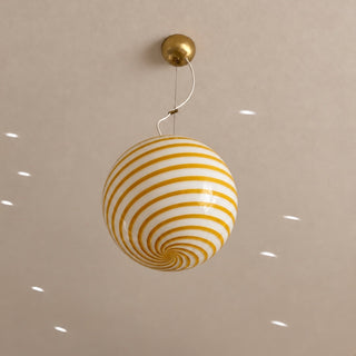 Murano Klotlampa 40cm Senapsgul Swirl