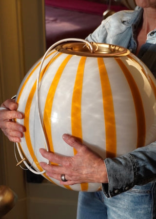Murano Klotlampa Large Senapsgul Stripe