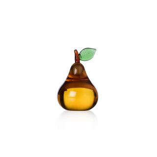 Fruits & Flowers paperweight pear amber