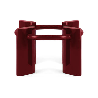 Coffee Table Carlotta, Pink Marble with Red Legs