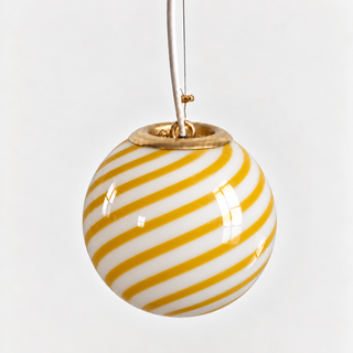 Murano Klotlampa 20cm Senapsgul Swirl