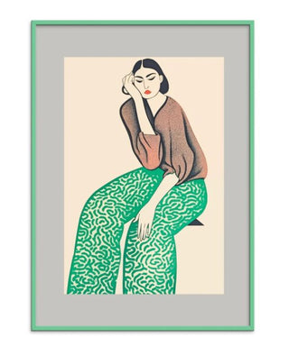 Inramad poster Green Woman No.2 cm