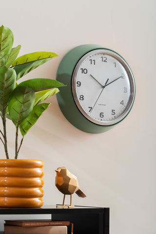 Wall Clock Modern Retro Jungle Green