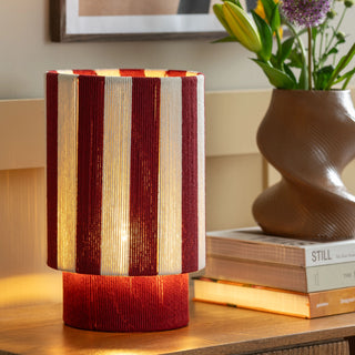 Bordslampa Vienna Burgundy/Vit