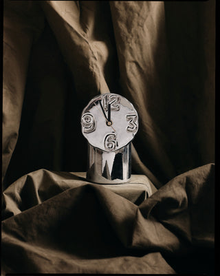 Retro Ceramic Clock Chrome