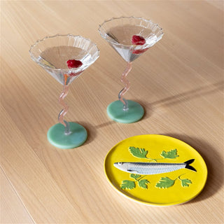 Cocktailglas Curve Rosa (Set om 2)