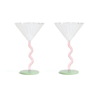 Cocktailglas Curve Rosa (Set om 2)
