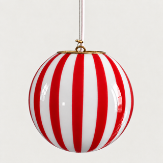 Murano Globe Lamp Medium Red Stripe