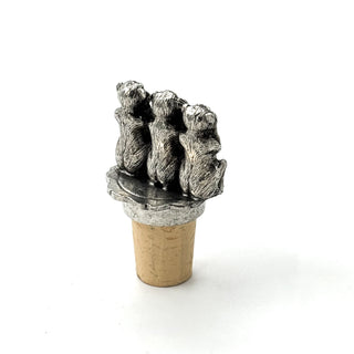 Wine Cork Three Monkeys in a Row