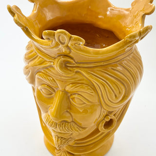 Testa Di Moro Vase 25cm Man Yellow
