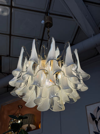 Vintage Murano Chandelier La Murrina Lattimo White