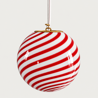 Murano Globe Lamp Medium Red Swirl