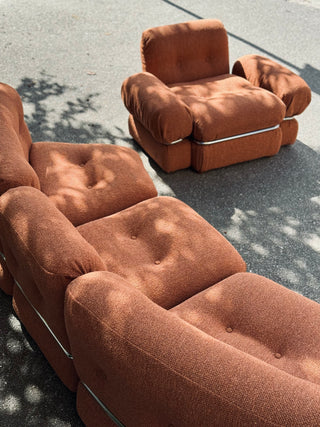 Sofa set 1970s Newly upholstered in Bouclé no.13