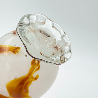 Munblåst Vas Vit/Bärnsten