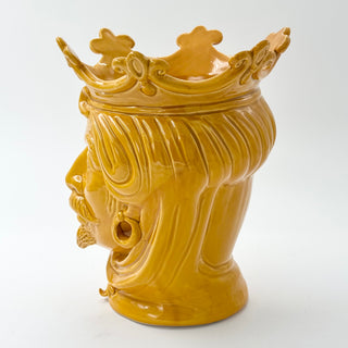 Testa Di Moro Vase 25cm Man Yellow