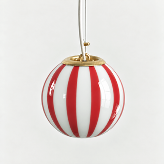 Murano Globe Lamp Small Red Stripe