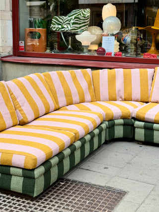 Modulsoffa Playboy DUX 1970-tal Omklädd i Muru Stripe