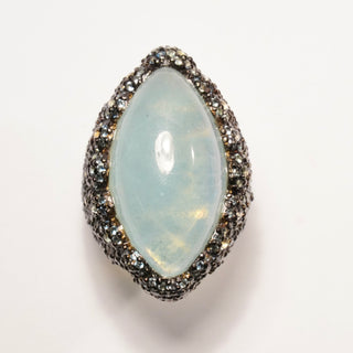 Cocktailring med Akvamarin och Safirer