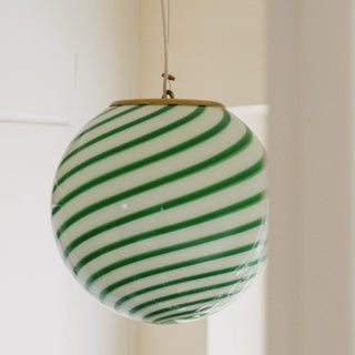 Murano Klotlampa 30cm Grön Swirl