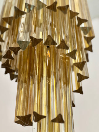 Vintage Murano Takkrona Venini 'Triedri' Guld