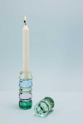 Kristall ljushållare, Mint/Grön/Mörk grön 7,5x4,5cm