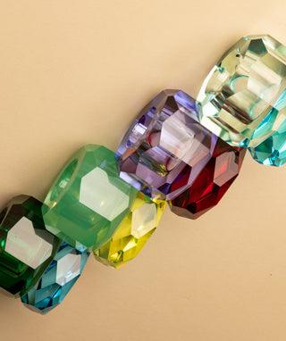 Crystal Candlestick, Blue/Mint, 4.5 cm