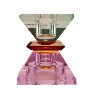 Kristall Ljustake, Violet/Amber/Mint 7,5x6cm