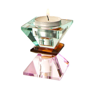 Kristall Ljustake, Violet/Amber/Mint 7,5x6cm