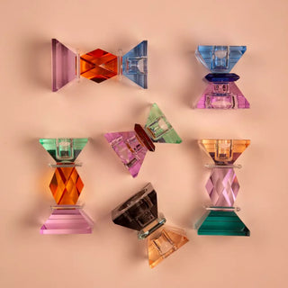 Kristall Ljustake, Violet/Amber/Mint 7,5x6cm