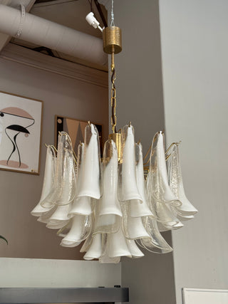 Vintage Murano Chandelier La Murrina Lattimo White