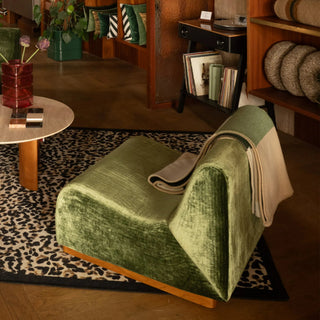 Rotondo Module Olive Green Corduroy, Wooden Base