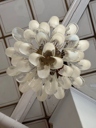Vintage Murano Chandelier La Murrina Lattimo White