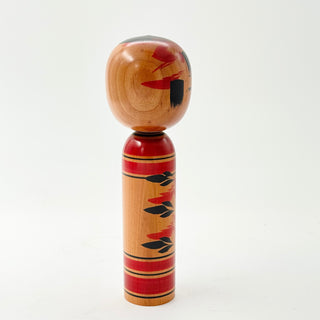 Dentō Kokeshi, Röd/Svart 18cm