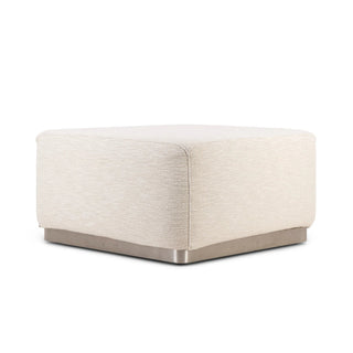 Rotondo Puff Module Olive Green Corduroy, Wooden Base