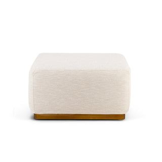 Rotondo Puff Module Olive Green Corduroy, Wooden Base