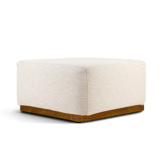 Rotondo Puff Module Olive Green Corduroy, Wooden Base