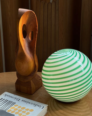 Murano Klotlampa 30cm Grön Swirl