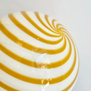 Murano Globe Lamp Small Mustard Yellow Swirl