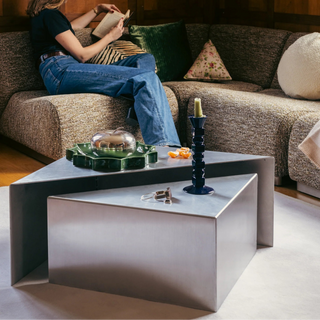Triangolo Coffee Table Brushed Aluminum Large