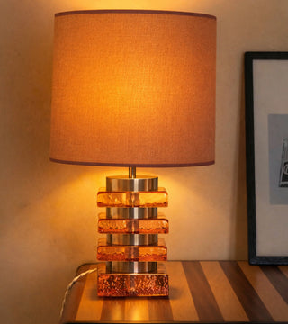 Table Lamp Marta Pink Glass & Pink Shade