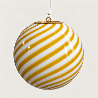 Murano Klotlampa 40cm Senapsgul Swirl