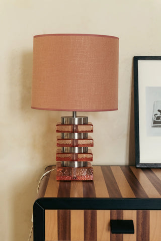 Table Lamp Marta Pink Glass & Pink Shade