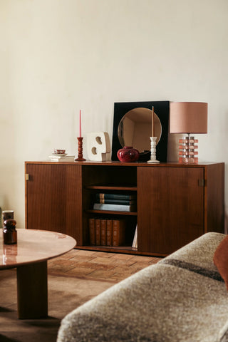 Table Lamp Marta Pink Glass & Pink Shade