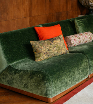 Rotondo Module Olive Green Corduroy, Wooden Base