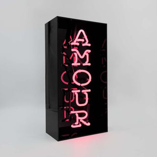 Amour' svart NEON lampa