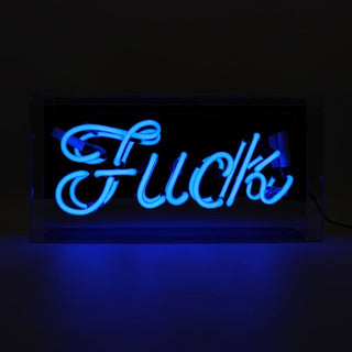 Fuck blå NEON lampa