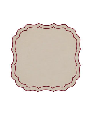 Bordstablett 'Greta' Beige & Burgundy