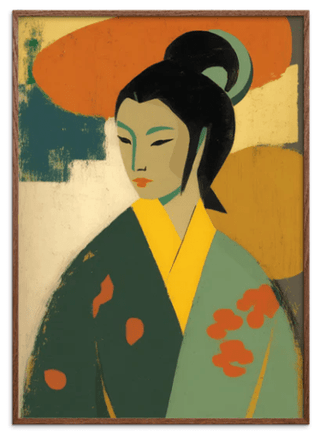 Inramad poster Geisha 50 x70 cm