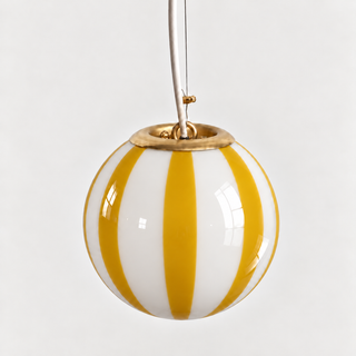 Murano Globe Lamp Small Mustard Yellow Stripe