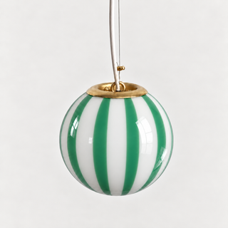 Murano Globe Lamp Small Green Stripe